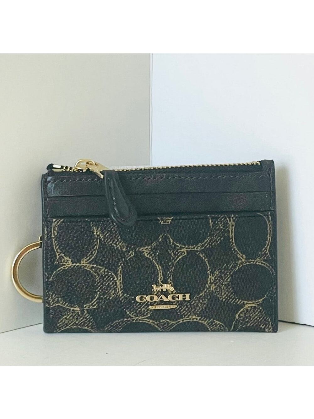 Coach Mini Skinny ID Case Loved Signature Canvas Keyring CEI20